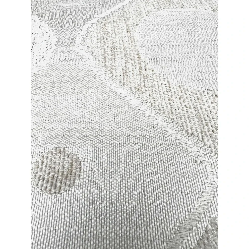 Cream Oatmeal Textured Linen Blend Tweed Modern Drapery Upholstery Fabric Window